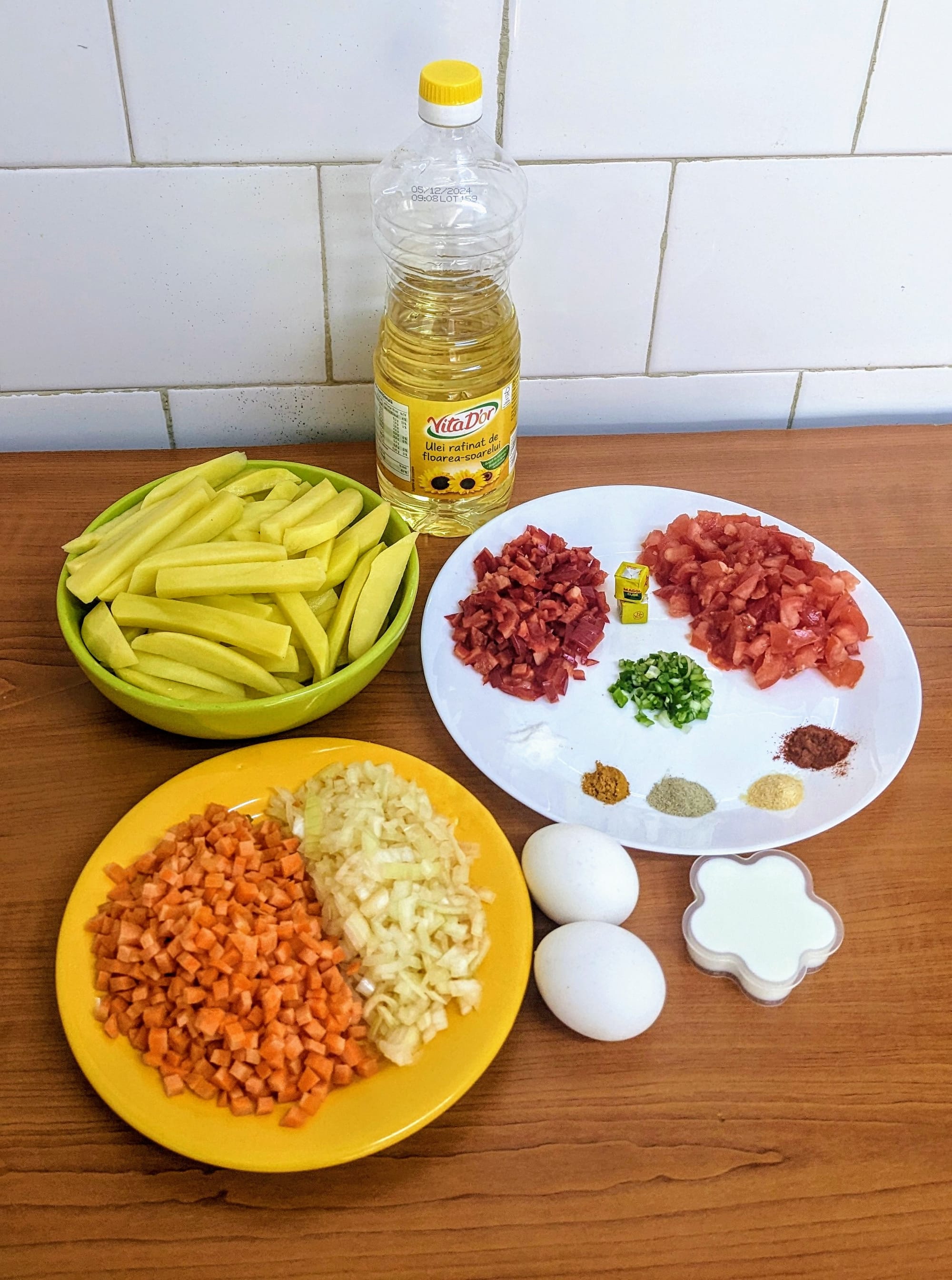 Potato Fries and Veggie Scramble